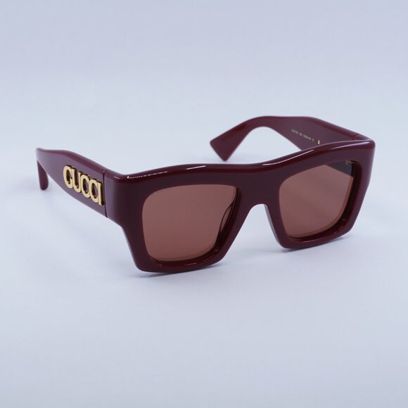 Gucci GG1772S 003 Sunglasses Burgundy Square Frame, Brown Lenses main image 9